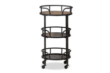 Load image into Gallery viewer, Baxton Studio Bristol Rustic Industrial Style Metal and Wood Mobile Serving Cart
