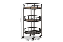 Load image into Gallery viewer, Baxton Studio Bristol Rustic Industrial Style Metal and Wood Mobile Serving Cart
