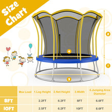 Load image into Gallery viewer, 10 Feet Unique Flower Shape Trampoline with Galvanized Steel Frame-Yellow
