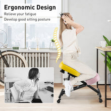 Load image into Gallery viewer, Adjustable Ergonomic Kneeling Chair with Upgraded Gas Spring Rod and Thick Foam Cushions-Yellow
