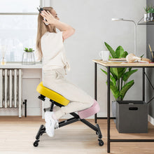Load image into Gallery viewer, Adjustable Ergonomic Kneeling Chair with Upgraded Gas Spring Rod and Thick Foam Cushions-Yellow
