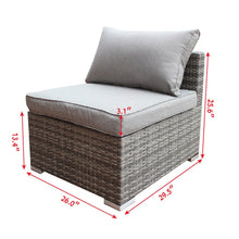 Load image into Gallery viewer, Patio Combination Cushioned PE Wicker Sofa Furniture Set-C
