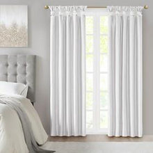 Load image into Gallery viewer, Madison Park Emilia 100% Polyester Solid Faux Silk Twisted Tab Blackout Panel MP40-6367 By Olliix
