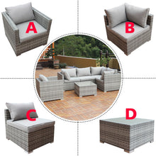 Load image into Gallery viewer, Patio Combination Cushioned PE Wicker Sofa Furniture Set-A
