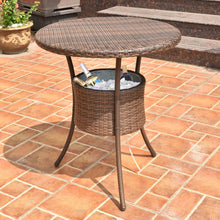 Load image into Gallery viewer, 32&quot; Outdoor Patio Rattan Cooler Table
