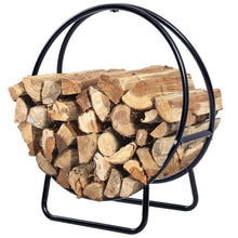 Load image into Gallery viewer, 2&#39; Tubular Steel Hoop Log Firewood Storage Rack
