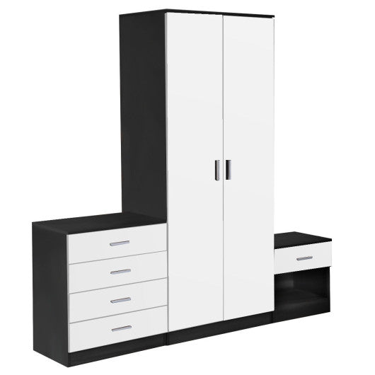 3 pcs High Gloss Trio Bedroom Furniture Sets