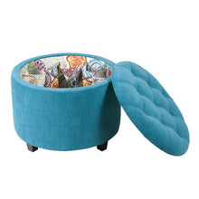 Load image into Gallery viewer, Madison Park Sasha Round Ottoman With Shoe Holder Insert FPF18-0211 By Olliix
