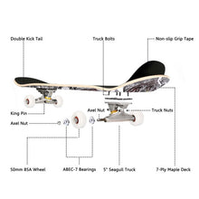 Load image into Gallery viewer, 31&quot; x 8&quot; Maple Deck Wood Child Professional Skateboard-B
