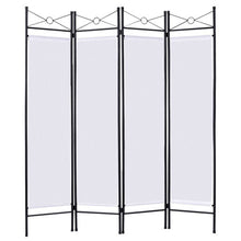 Load image into Gallery viewer, 4 Panels Metal Frame Room Private Folding Screen-White
