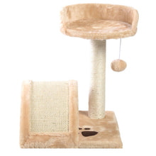 Load image into Gallery viewer, 18-Inch Deluxe Cat Tree Level Condo Furniture Scratching Post Kittens Pet Play Beige-Navy
