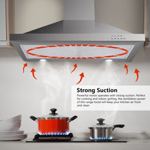 Load image into Gallery viewer, 30 Inch Stainless Steel Wall Mount Range Hood with LED Light
