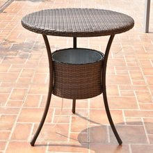 Load image into Gallery viewer, 32&quot; Outdoor Patio Rattan Cooler Table

