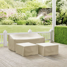 Load image into Gallery viewer, 3Pc Sectional Cover Set Tan - Sofa &amp; 2 Square Table/Ottoman
