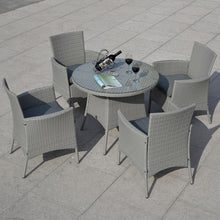 Load image into Gallery viewer, 5 pcs Patio Rattan Dining Table and 4 Chairs Set
