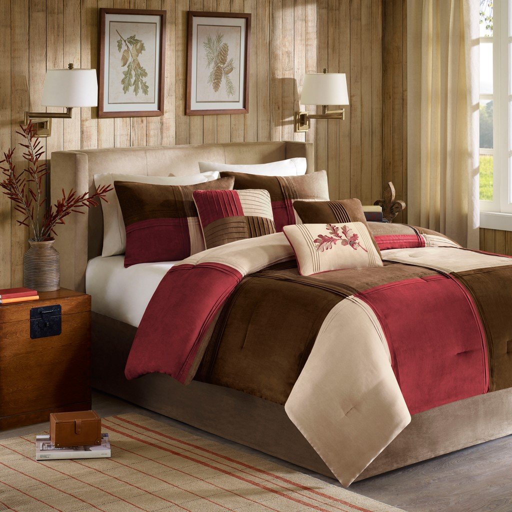 Madison Park Jackson Blocks 7 Piece Comforter Set -Queen MP10-283 By Olliix