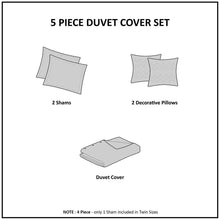 Load image into Gallery viewer, Intelligent Design Lillie 100% Polyester Brushed Metallic Printed Duvet Cover Set - Twin/Twin XL - Ivory/Gold ID12-1868 By Olliix
