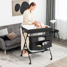 Load image into Gallery viewer, Portable Adjustable Height Newborn Nursery Organizer  with wheel-Black
