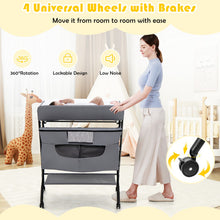 Load image into Gallery viewer, Portable Adjustable Height Newborn Nursery Organizer with wheel-Gray
