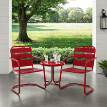 Load image into Gallery viewer, Brighton 3Pc Outdoor Metal Armchair Set Red - Side Table &amp; 2 Chairs
