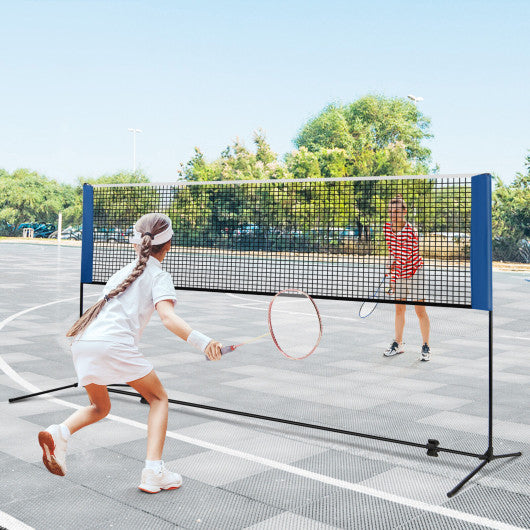10/14 Feet Adjustable Badminton Racket Set with Portable Carry Bag-10 Feet