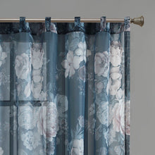 Load image into Gallery viewer, Madison Park Simone 100% Polyester Printed Floral Rod Pocket And Back Tab Voile Sheer- Navy MP40-6623 By Olliix
