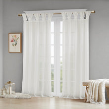 Load image into Gallery viewer, Floral Twist Tab Top Window Panel Embellished W/ Flower -50X95" Mp40-5646
