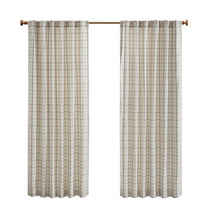 Load image into Gallery viewer, Madison Park Anaheim 100% Polyester Jacquard Rod Pocket And Back Tabs Plaid Panel With Fleece Lining- Natural MP40-6764 By Olliix
