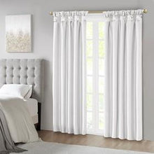 Load image into Gallery viewer, Madison Park Emilia 100% Polyester Solid Faux Silk Twisted Tab Blackout Panel MP40-6367 By Olliix
