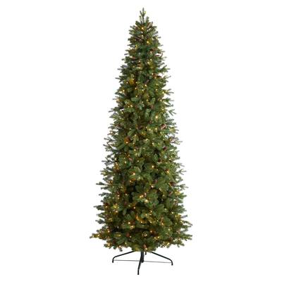 10'Fraser Fir Artificial Christmas Tree with 780 Multicolor LED Lights and 2327 Bendable Branches