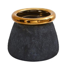 Load image into Gallery viewer, 10&quot; Stone Planter with Bronze Rim
