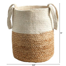 Load image into Gallery viewer, 12.5&quot; Handmade Natural Jute and Cotton Planter
