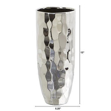 Load image into Gallery viewer, 13&quot; Designer Silver Cylinder Vase

