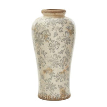 Load image into Gallery viewer, 16&quot; Tuscan Ceramic Floral Scroll Urn Vase

