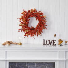 Load image into Gallery viewer, 18&quot; Harvest Berry Artificial Wreath
