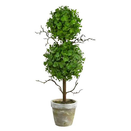 2'Eucalyptus Double Ball Topiary Artificial Tree