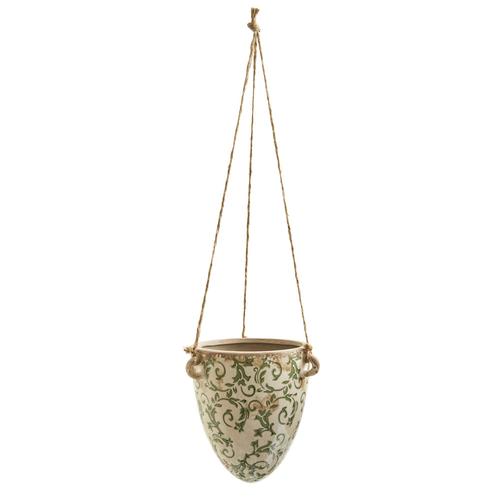 2'Tuscan Hanging Ceramic Scroll Planter