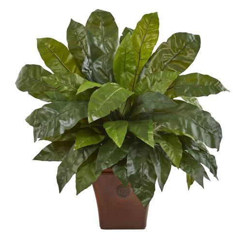 2.5'Bird’s Nest Fern Artificial Plant in Brown Planter