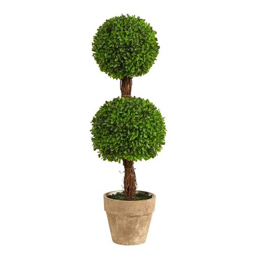 2.5'Boxwood Double Ball Topiary Artificial Tree (Indoor/Outdoor)