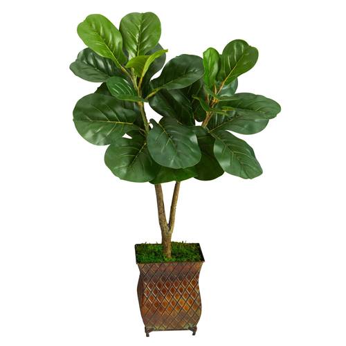 2.5'Fiddle Leaf Fig Artificial Tree in Decorative Planter