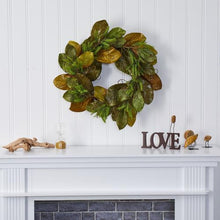 Load image into Gallery viewer, 26&quot; Magnolia Leaf Artificial Wreath
