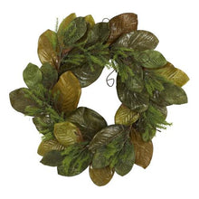 Load image into Gallery viewer, 26&quot; Magnolia Leaf Artificial Wreath
