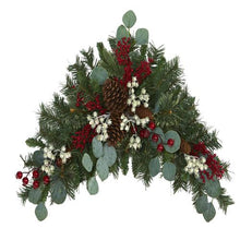 Load image into Gallery viewer, 28&quot; Eucalyptus and Pine Artificial Swag with Berries and Pine Cones
