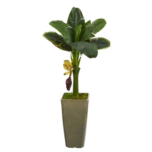 3'Banana Artificial Tree in Olive Green Planter