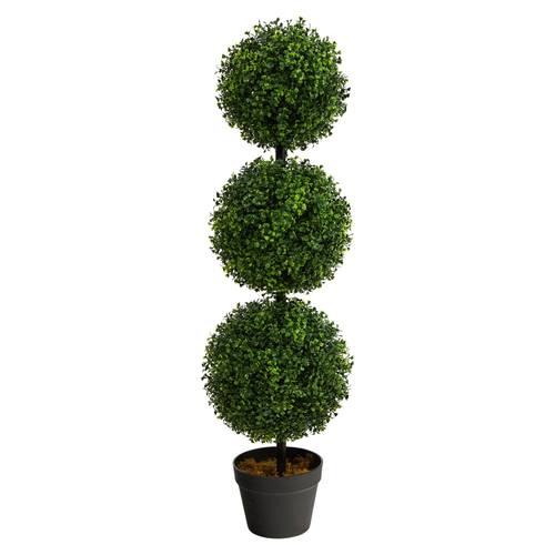 3'Boxwood Triple Ball Topiary Artificial Tree (Indoor/Outdoor)