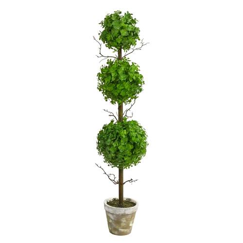 3'Eucalyptus Triple Ball Topiary Artificial Tree