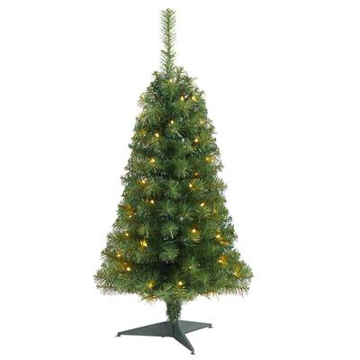 3'Green Artificial Christmas Tree with 50 LED Lights and 118 Bendable Branches