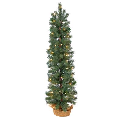 3'Green Pine Artificial Christmas Tree with 50 Warm White Lights Set in a Burlap Base