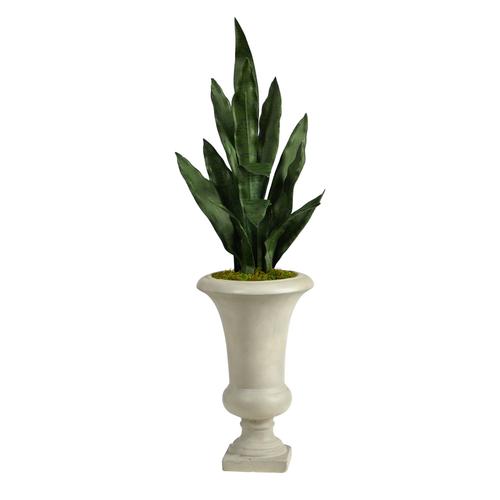 3'Sansevieria Artificial Plant in Sand Colored Urn
