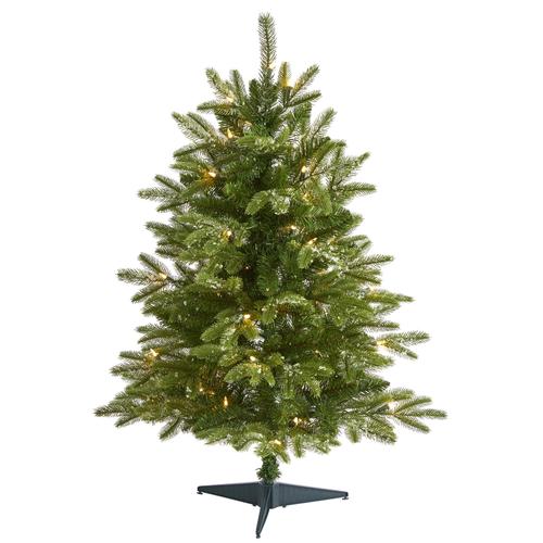 3'Snowed Grand Teton Fir Artificial Christmas Tree with 50 Clear Lights and 111 Bendable Branches